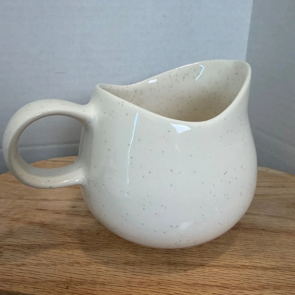 Vernonware Tickled Pink Creamer Pitcher MCM Ceramic Speckled Pink Atomic